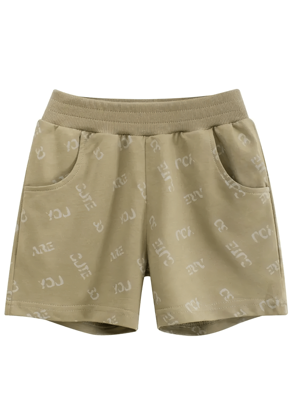 Kids' Cute Print Soft Knit Shorts for Sport - SF3786 with elastic waistband and side pockets, perfect for active play.