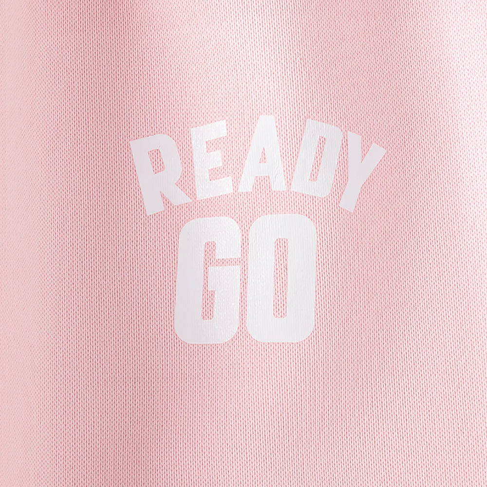 Close-up of Ready Go print on Kids Elastic Ankle Sport Pants Ready Go Print - SF3880, perfect for active play and school days.