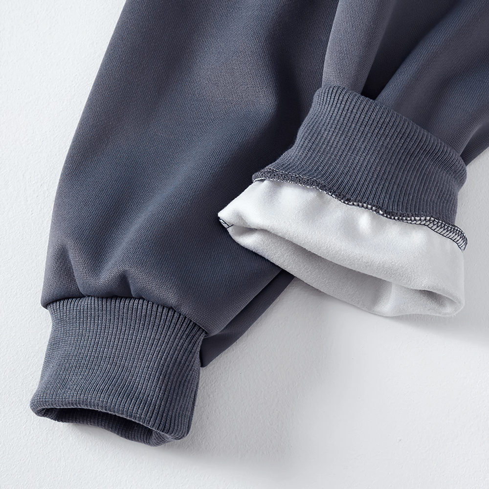Close-up of Kids Elastic Ankle Sport Pants Ready Go Print - SF3880 showing ribbed cuffs and soft fabric.
