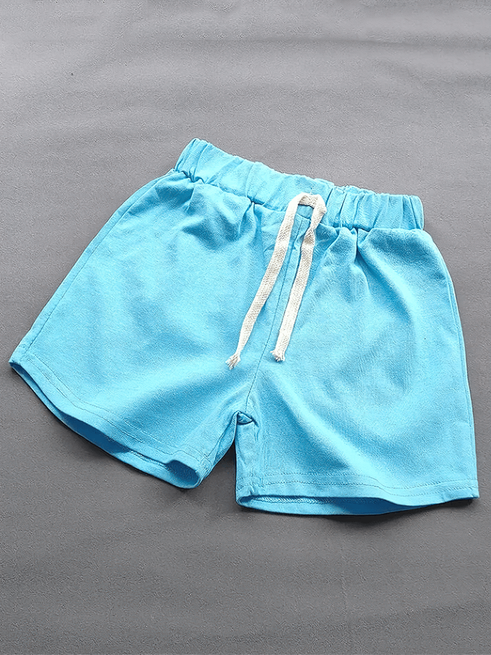 Kids Elastic Waist Cotton Shorts in Bright Colors - SF3767 in a vibrant blue shade, perfect for active play and comfort.