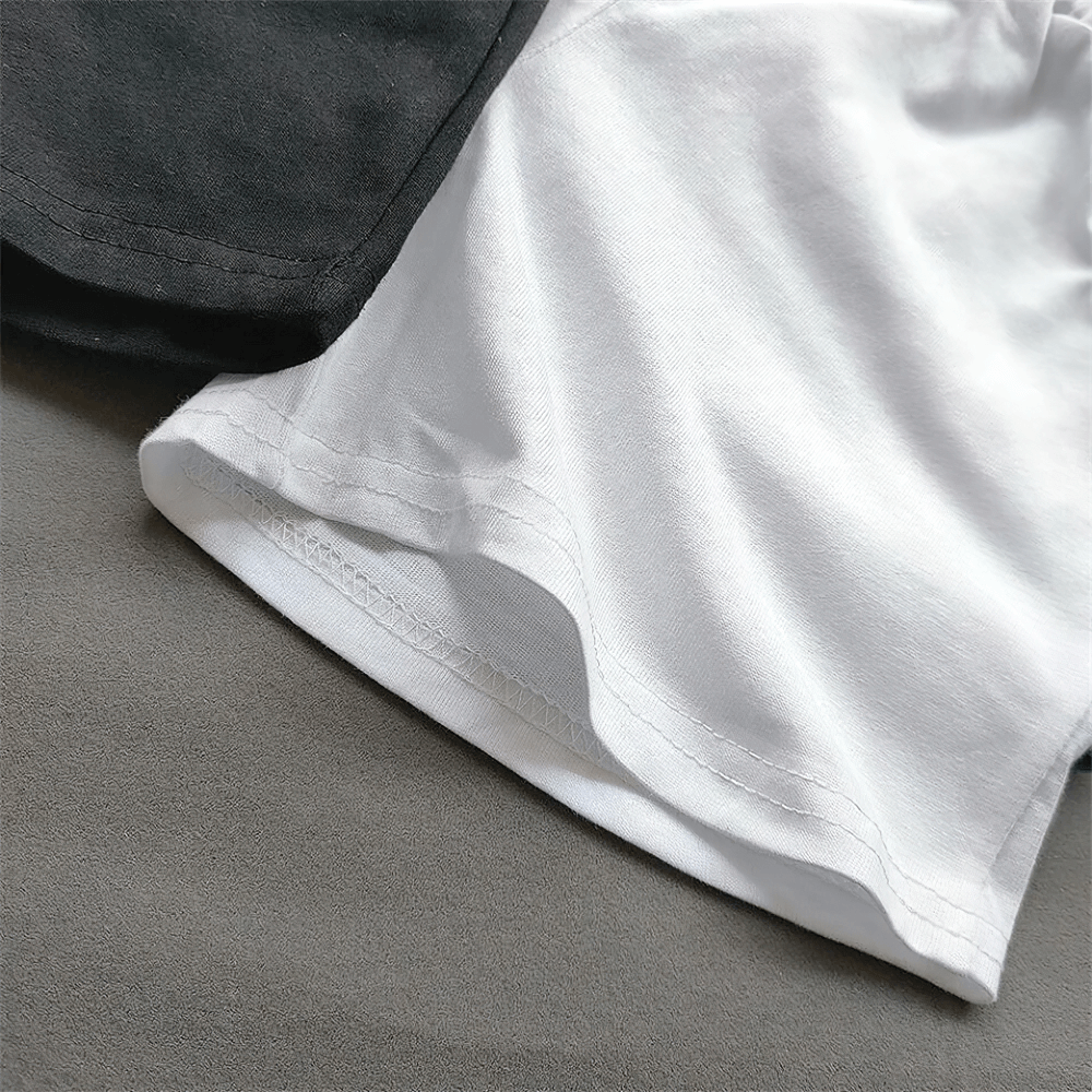 Close-up of Kids Elastic Waist Cotton Shorts in Bright Colors - SF3767, showcasing black and white fabric details.