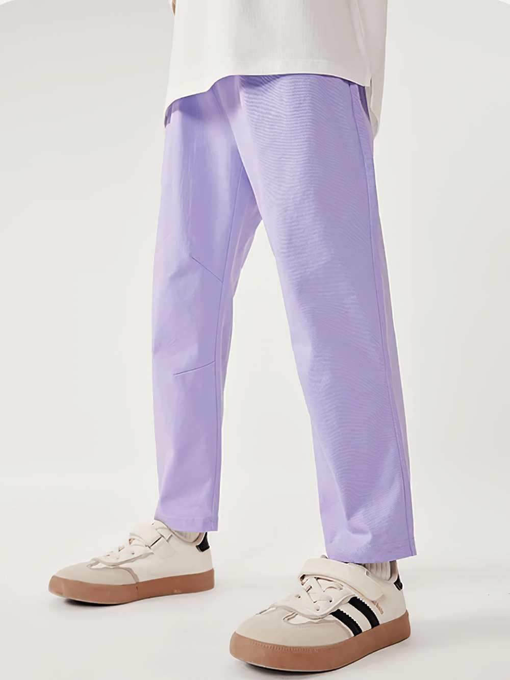 Kids Elastic Waist Soft Cotton Sport Pants - SF3800 in action, perfect for active play with a neat straight-leg cut and comfy fabric.