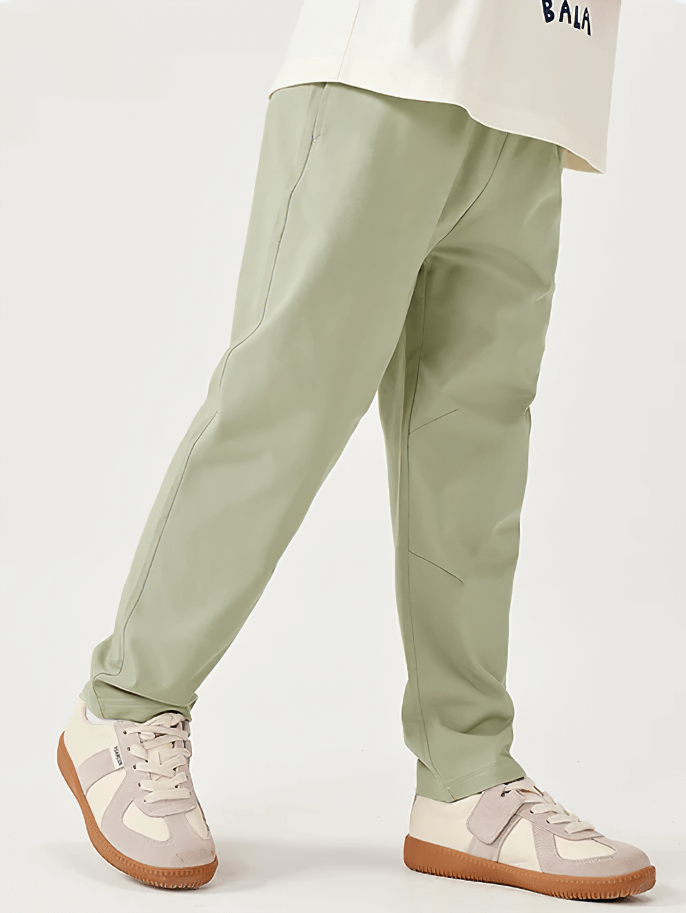 Kids Elastic Waist Soft Cotton Sport Pants - SF3800: Comfortable green pants with elastic waist for active boys and girls