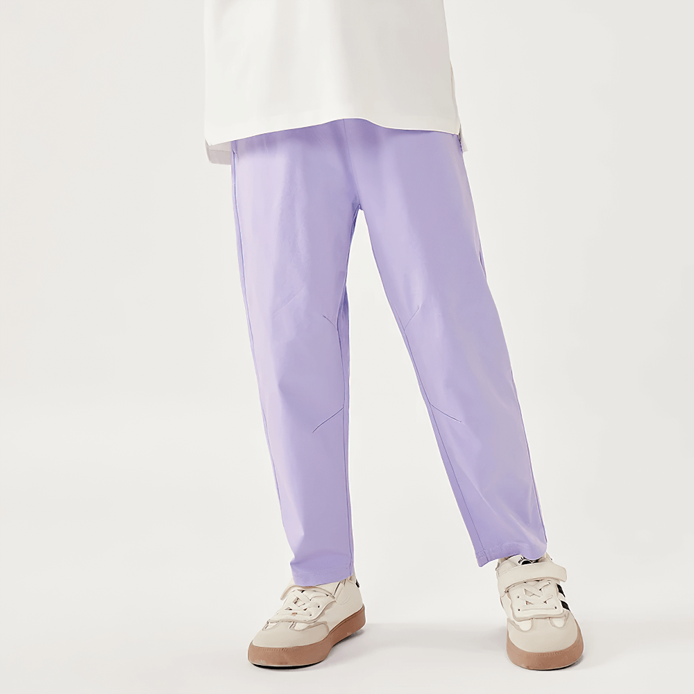 Kids Elastic Waist Soft Cotton Sport Pants - SF3800 in lavender, perfect for boys and girls' active daily wear indoors and outdoors.