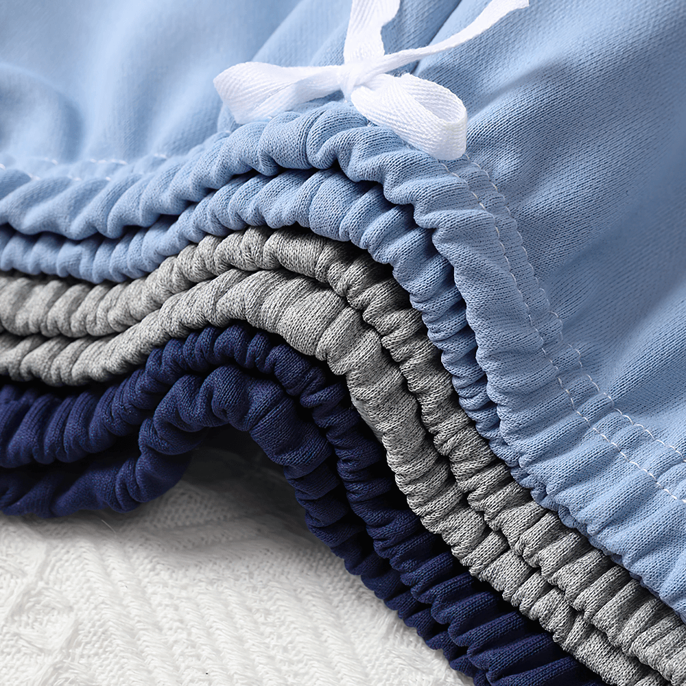 Kids Elastic Waist Sport Jogger Pants Multi Color - SF3861 in blue, grey, and navy, stacked with elastic waistband detail