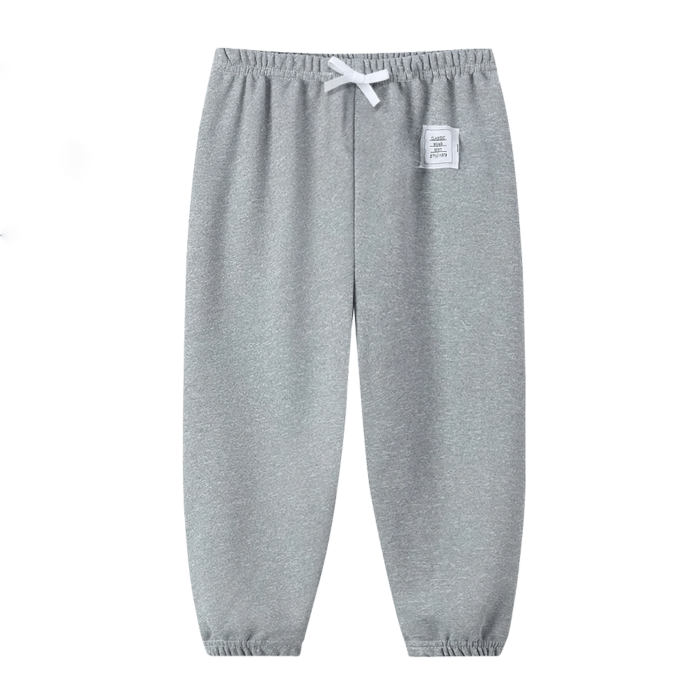 Gray Kids Elastic Waist Sport Jogger Pants Multi Color - SF3861, tapered style for casual sports and outdoor activities.
