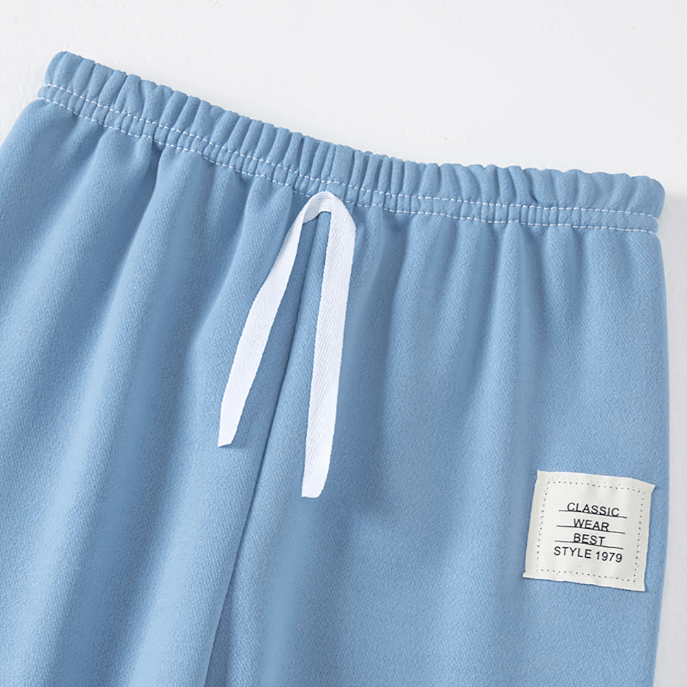 Close-up of Kids Elastic Waist Sport Jogger Pants Multi Color - SF3861 showing elastic waistband and drawstrings.
