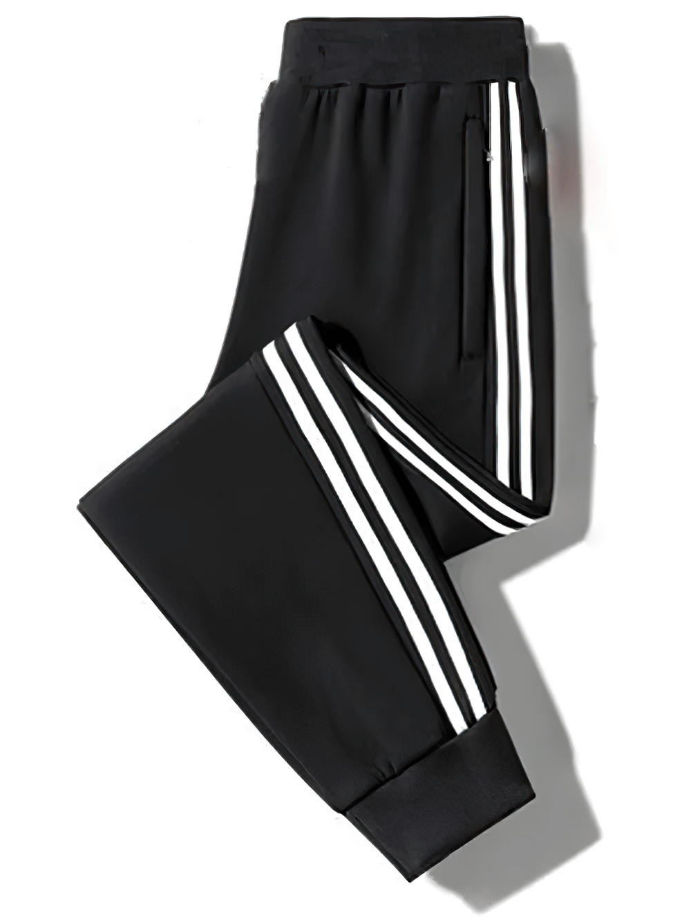 Kids Fleece Lined Striped Sports Jogger Pants - SF3810 in black with elastic waist and sporty striped legs. Perfect for cold weather activities.