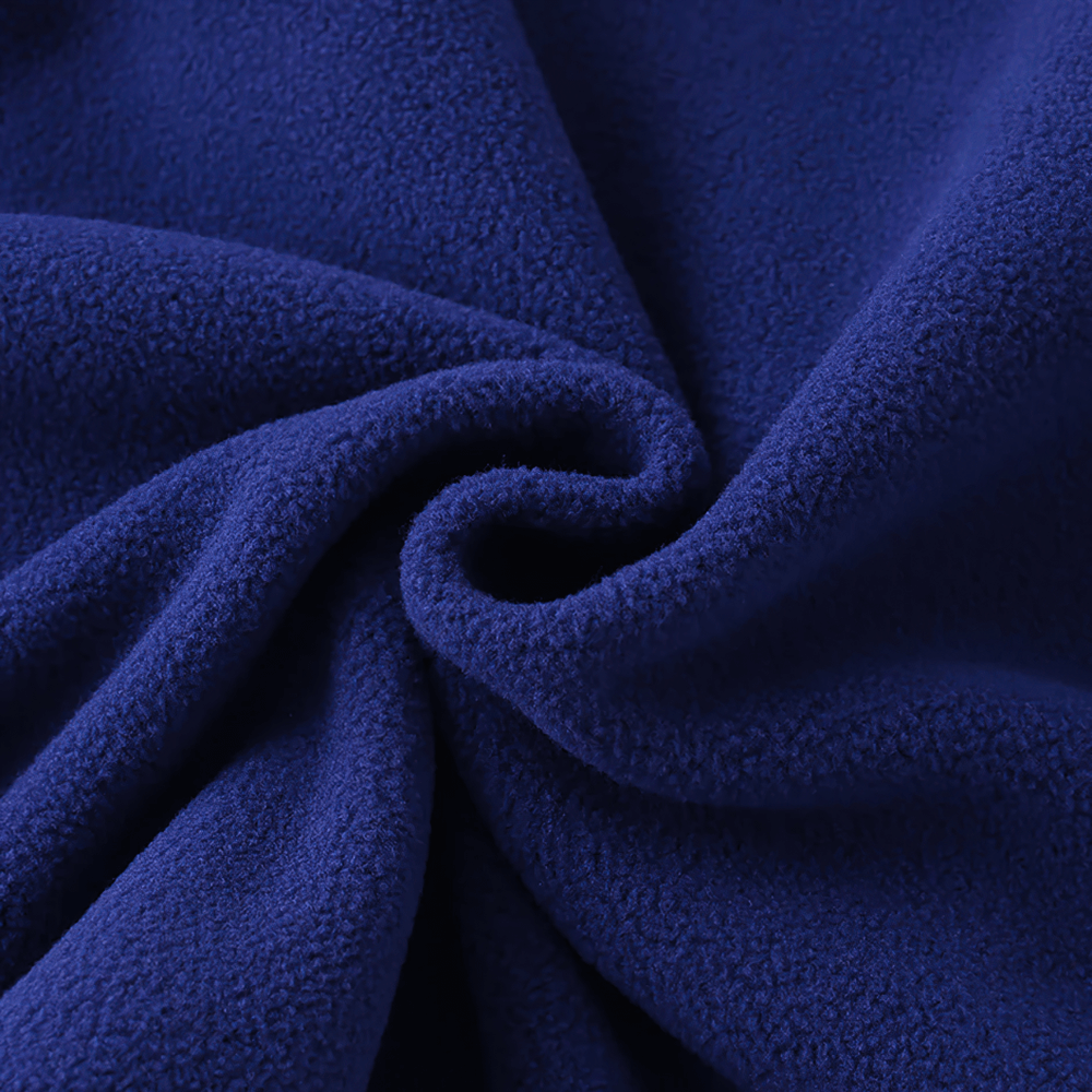 Close-up of blue Kids Fleece Sweatshirt with Half Zip Polckets - SF3578 fabric texture, showcasing softness and quality.