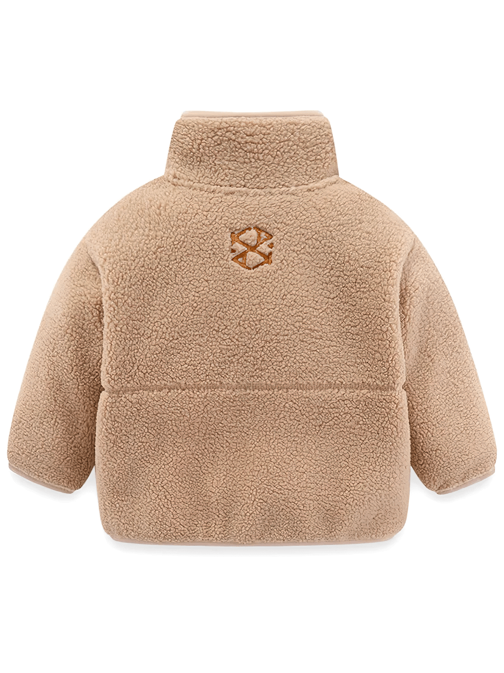 Back view of Kids Fleece Zip Jacket with Contrast Pocket Design - SF3509 in warm sherpa fleece for children.