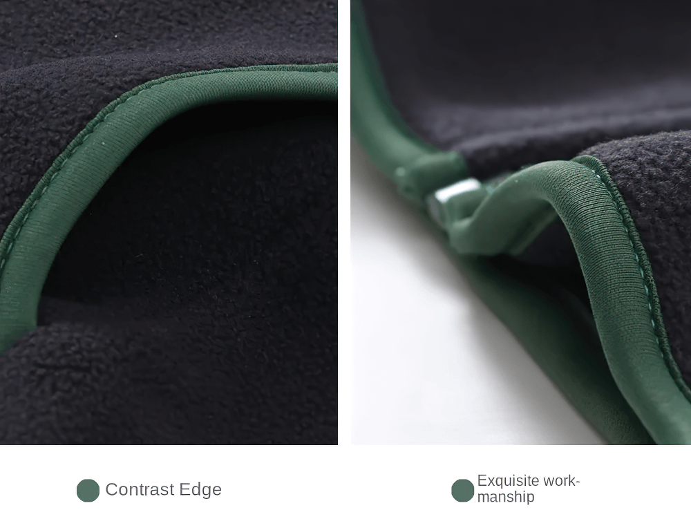 Close-up of Kids Fleece Zip-Up Jacket with Contrast Trim - SF3828, showcasing contrast edge and exquisite workmanship details.