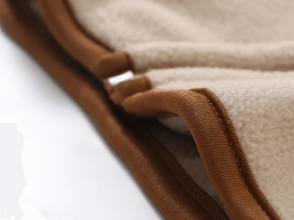 Close-up of Kids Fleece Zip-Up Jacket with Contrast Trim - SF3828, showcasing cozy fleece and stylish contrasting trim detail.