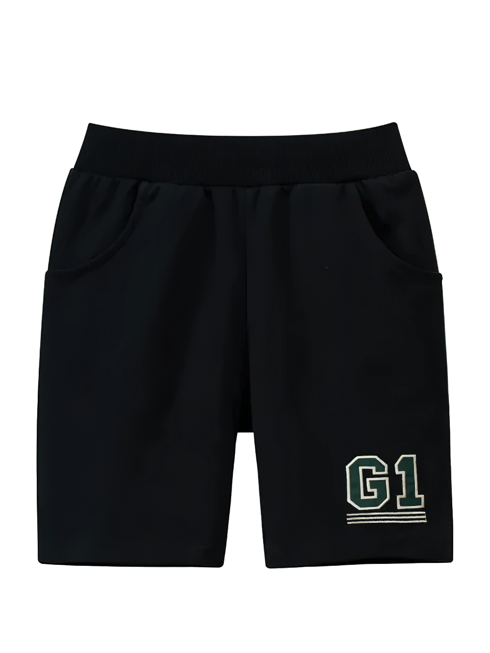Kids G1 Graphic Knit Shorts with Elastic Waistband - SF3785, sporty boys' apparel with pockets and G1 print for active play.