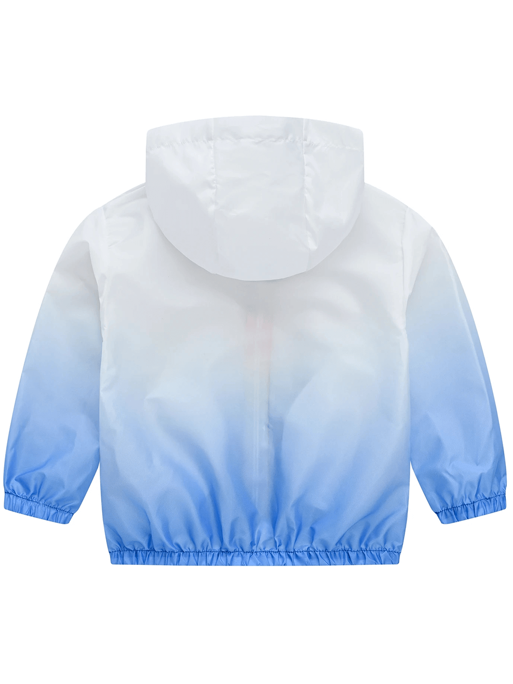 Kids Gradient Hooded Jacket with Zipper and Pockets - SF3636, UV-protection, lightweight, playful blue gradient design for kids.