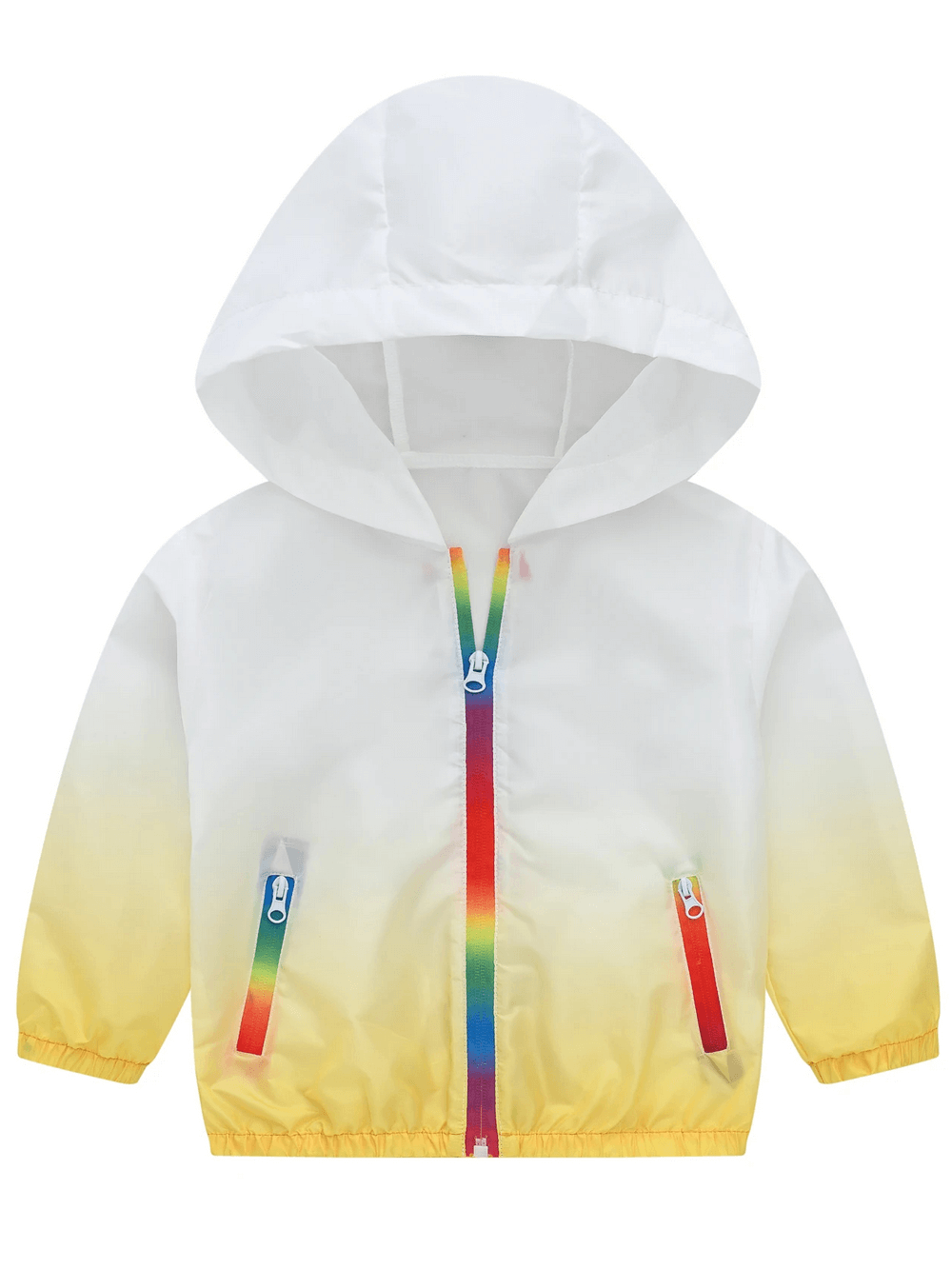 Kids Gradient Hooded Windbreaker with Zipper - SF3652, lightweight UV-protective summer jacket, ombre design, for boys and girls.