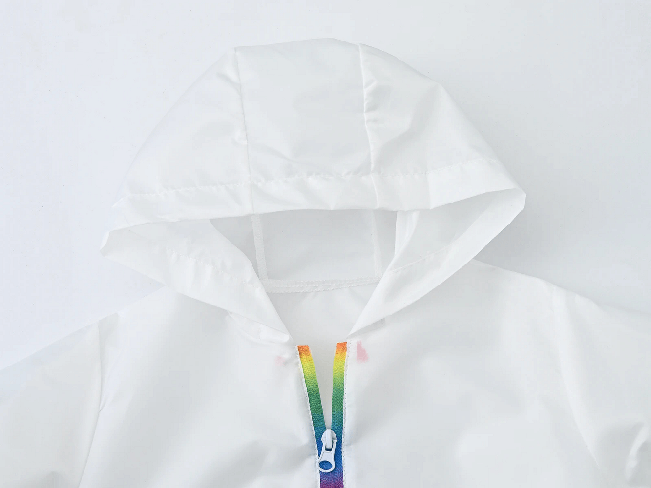 Kids Gradient Hooded Windbreaker with Zipper - SF3652 in bright ombre design, showcasing the colorful zip and protective hood.