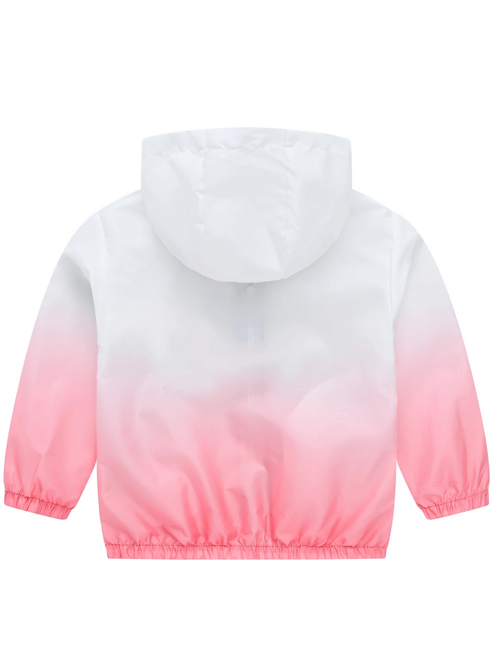 Kids Gradient Hooded Windbreaker with Zipper - SF3652 in pink ombre, perfect for sunny days with UV protection and elastic cuffs.