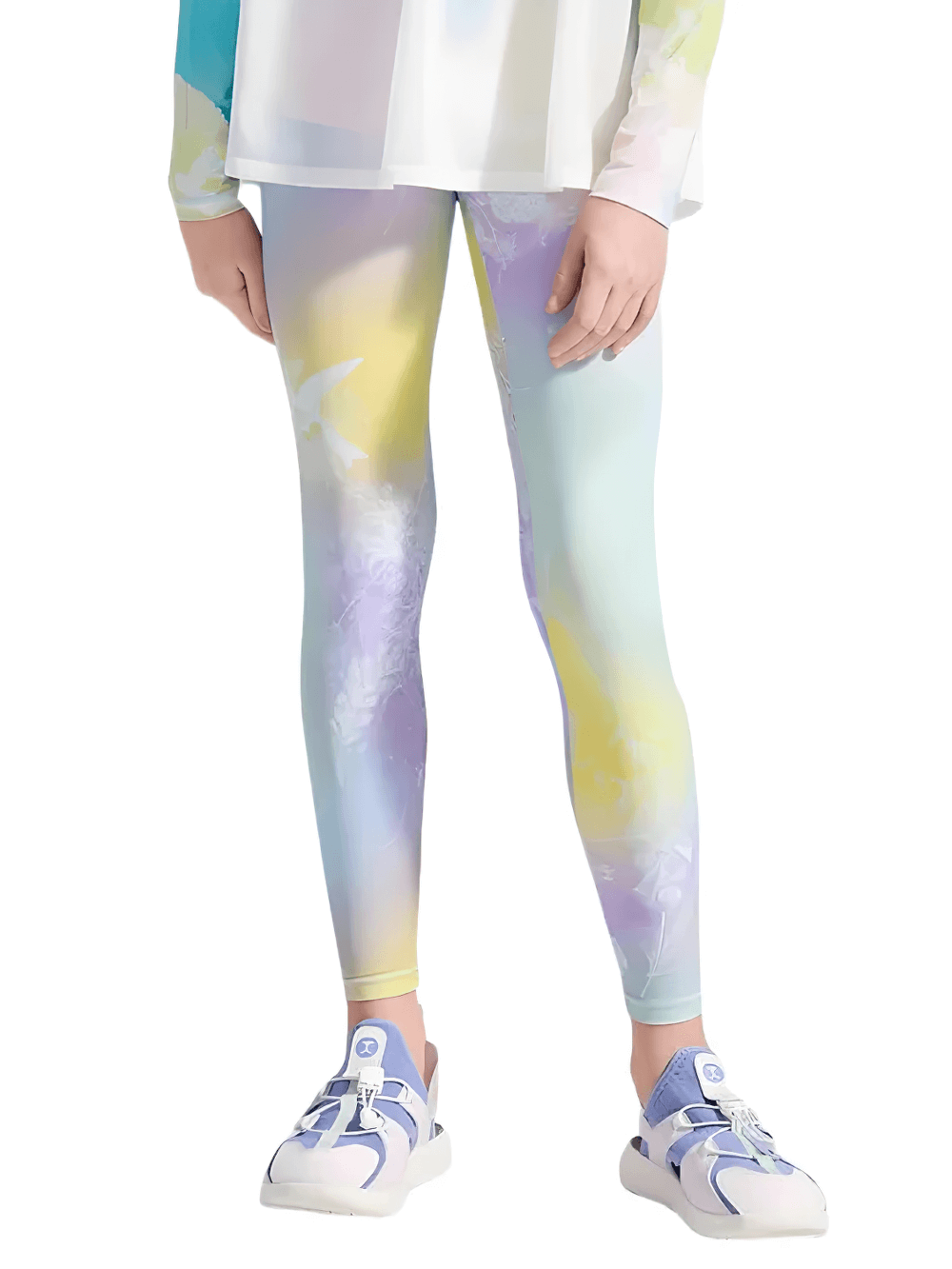 Kids Gradient Stretch Leggings for Sports and Yoga - SF3736, vibrant gradient print leggings for active kids in yoga and dance.