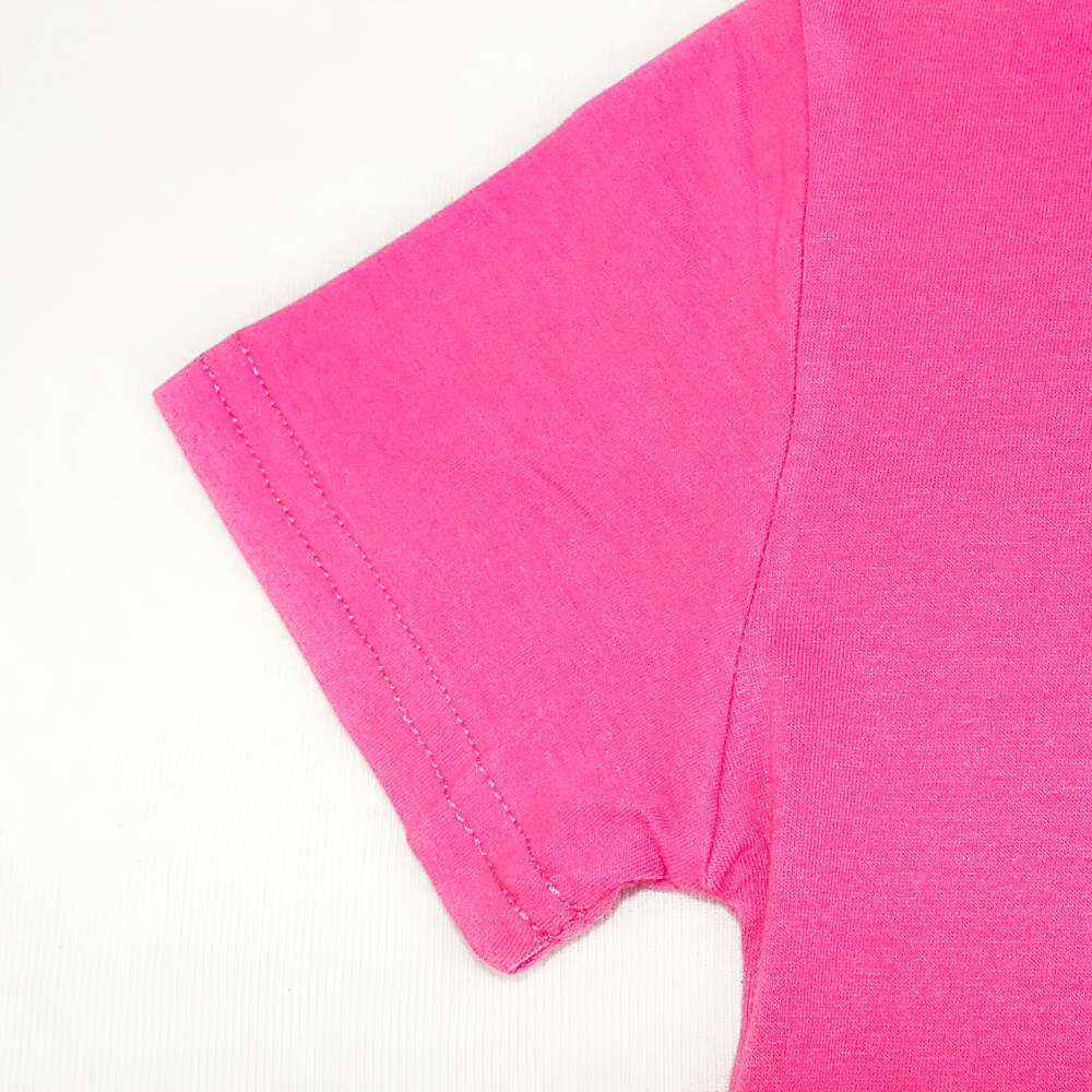 Kids Graphic T-Shirt with Colorful Flower Design - SF3749 featuring bright pink sleeve detail.