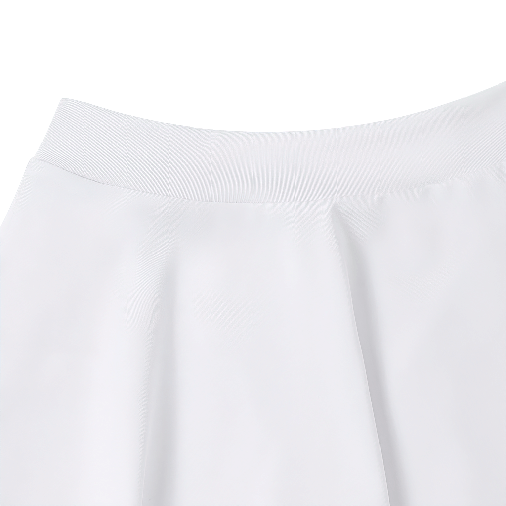 Close-up of Kids High Waist Stretch Skort with Phone Pocket - SF3845 showing smooth fabric and high waist detail.