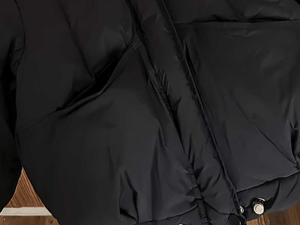 Kids Hooded Down Jacket With Warm Thicken Padding - SF3809, black short outerwear with cozy duck down filling for winter