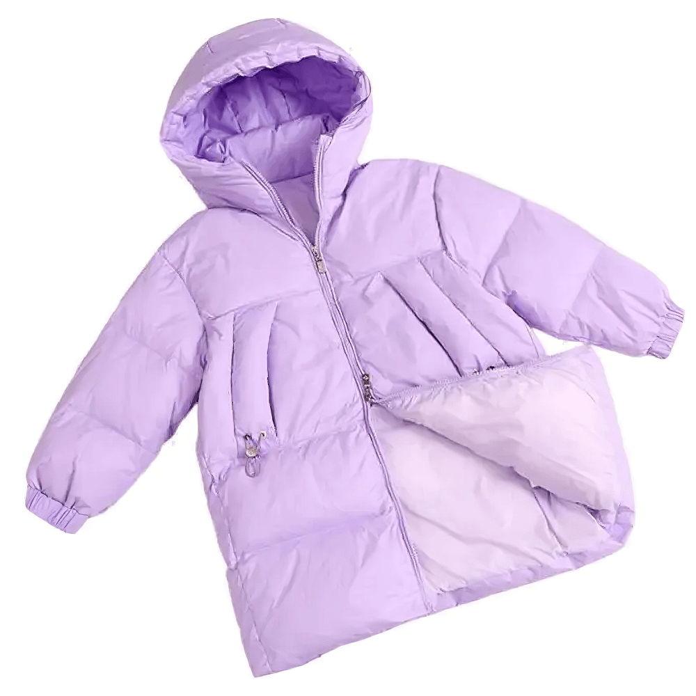 Kids Hooded Down Warm Coat for Boys and Girls - SF3873, perfect for outdoor adventures in cold weather.