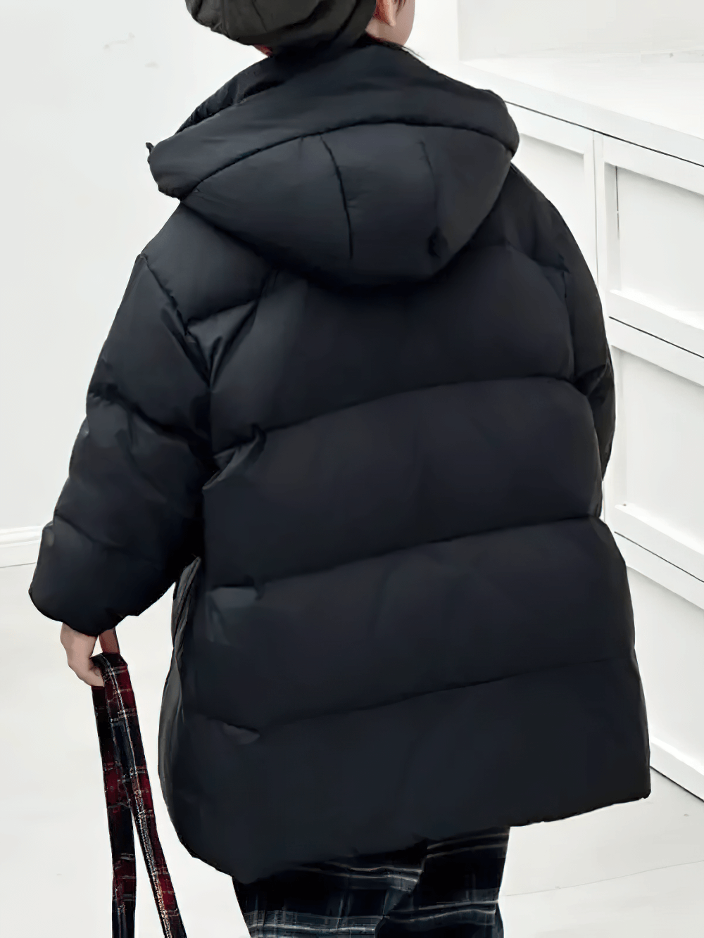 Child wearing Kids Hooded Down Warm Coat for Boys and Girls - SF3873, perfect for outdoor activities in cold weather.