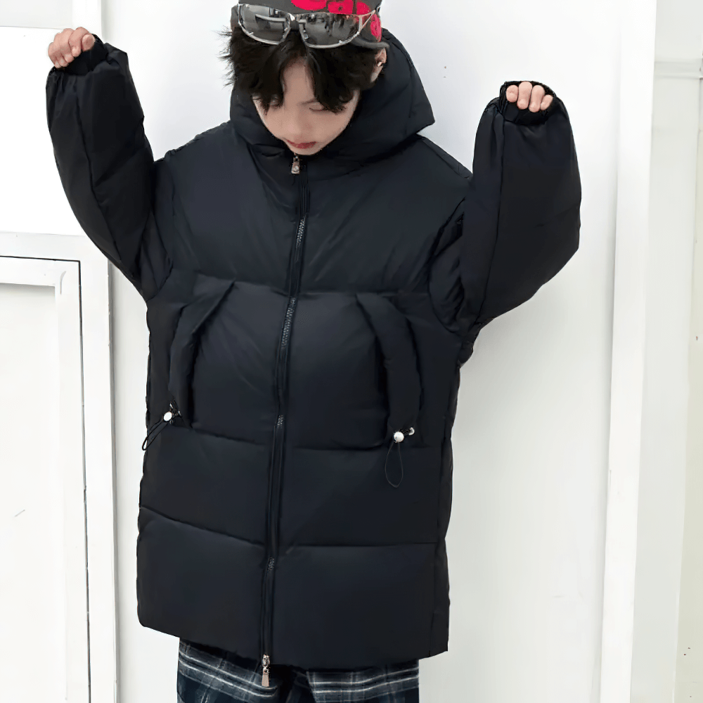Child wearing Kids Hooded Down Warm Coat for Boys and Girls - SF3873, ideal for outdoor activities like hiking and school walks.