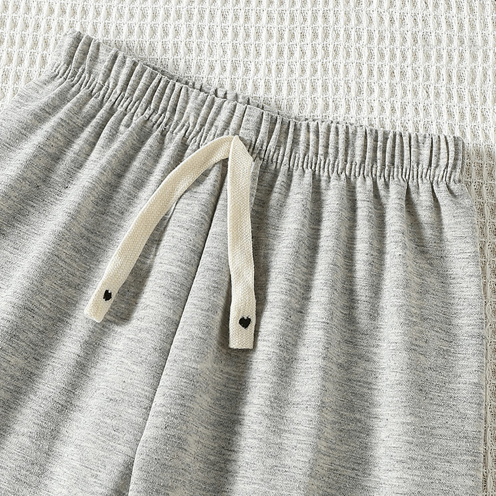 Light gray Kids Jogger Pants with Drawstring Waist - SF4015 featuring elastic waistband and drawstring detail, ideal for casual wear.