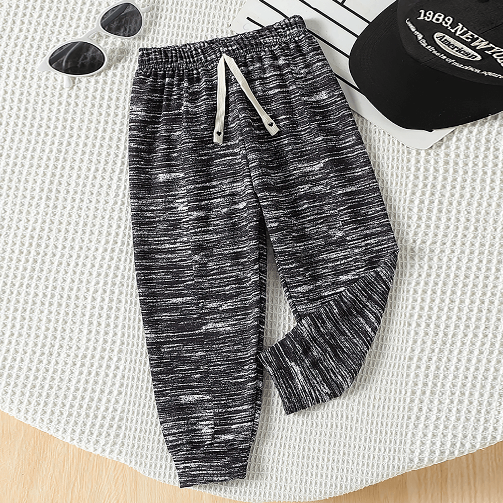 Kids Jogger Pants with Drawstring Waist - SF4015 in marled charcoal color with ribbed cuffs, perfect for boys and girls' casual wear.