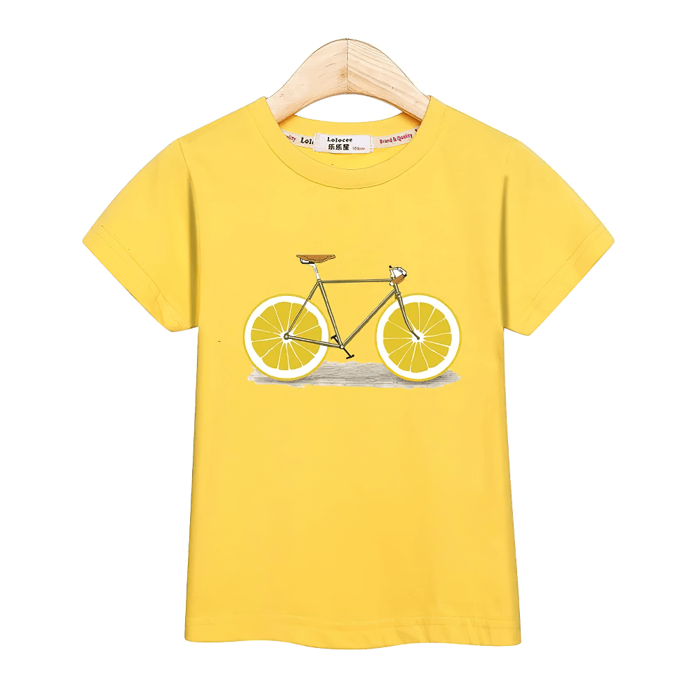 Kids Lemon Bike Graphic T-Shirt with Fun Style - SF3773