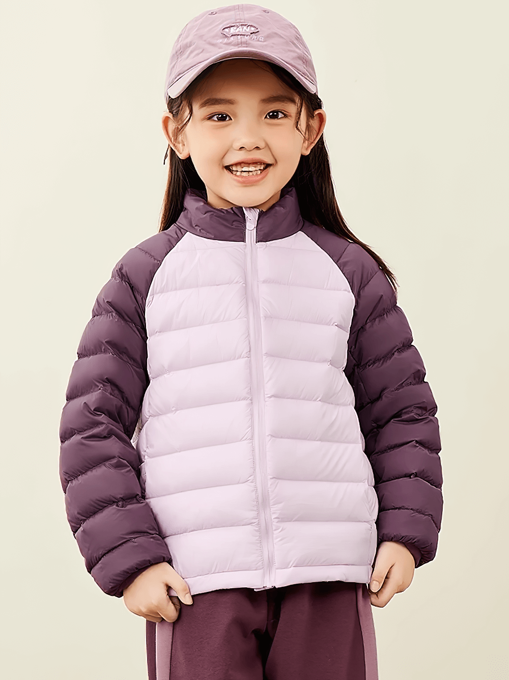 Kids Lightweight Jacket with Warm Quilted Design - SF3702, perfect for cold weather with raglan sleeves and stand collar, worn by smiling child.
