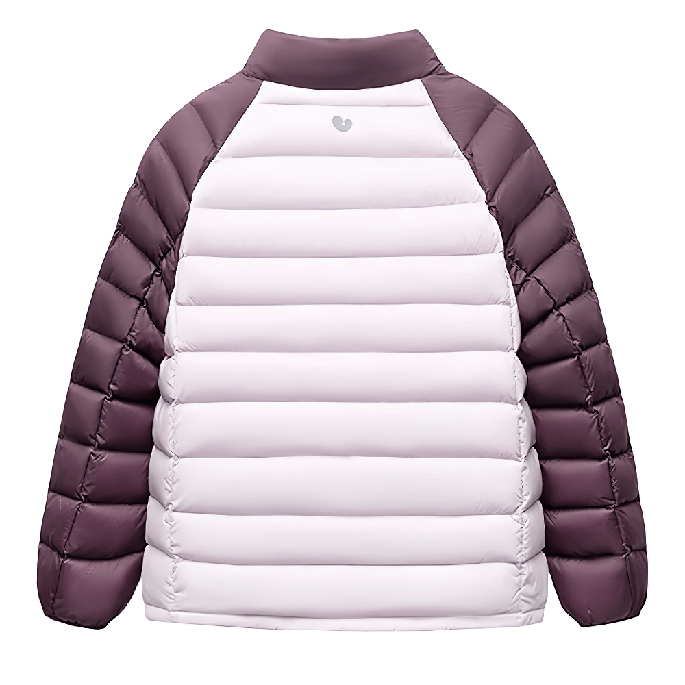 Kids Lightweight Jacket with Warm Quilted Design - SF3702, children's insulated outerwear in purple and white for cold weather.