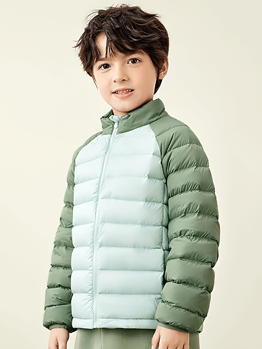Child wearing the Kids Lightweight Jacket with Warm Quilted Design - SF3702 for winter.