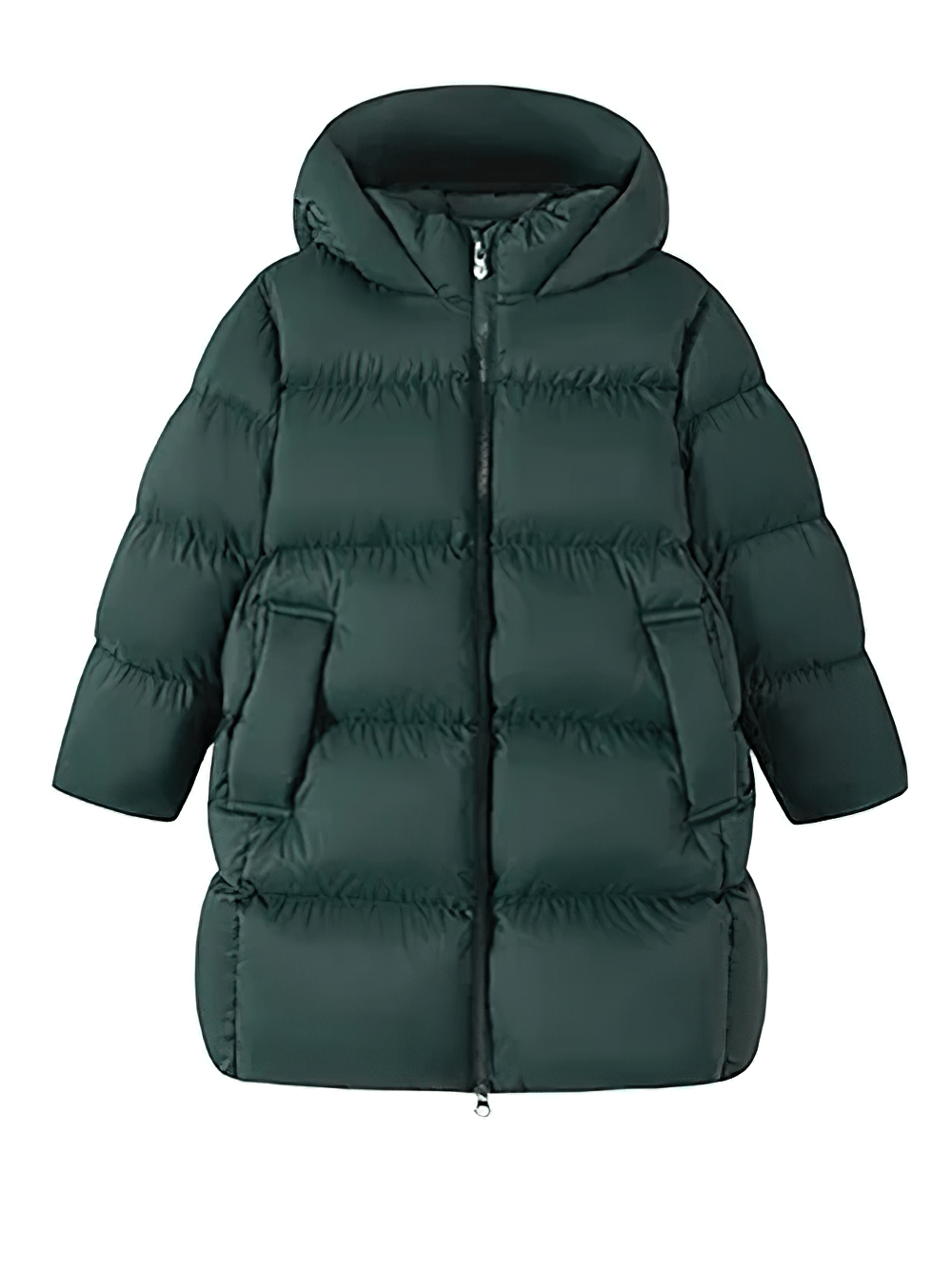 Kids Long Down Parka with Hood and Windproof Design - SF3511, waterproof winter coat for children, puffer-style with full-zipper and pockets.
