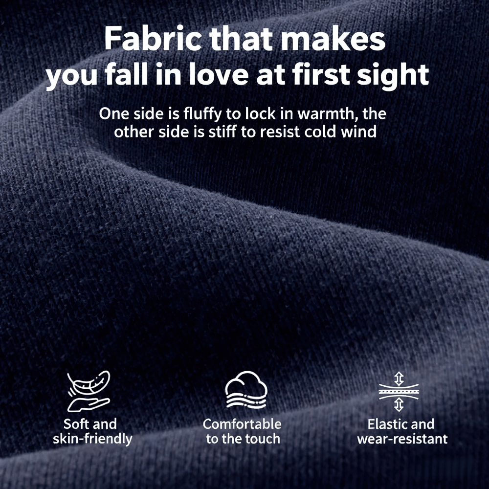 Close-up of soft, skin-friendly fabric with comfort and warmth features.