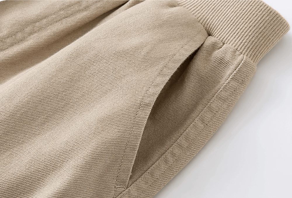 Close-up of Kids Loose Sport Trousers with Elastic Waist - SF3801 pocket and elastic detail in soft cotton fabric for daily wear.