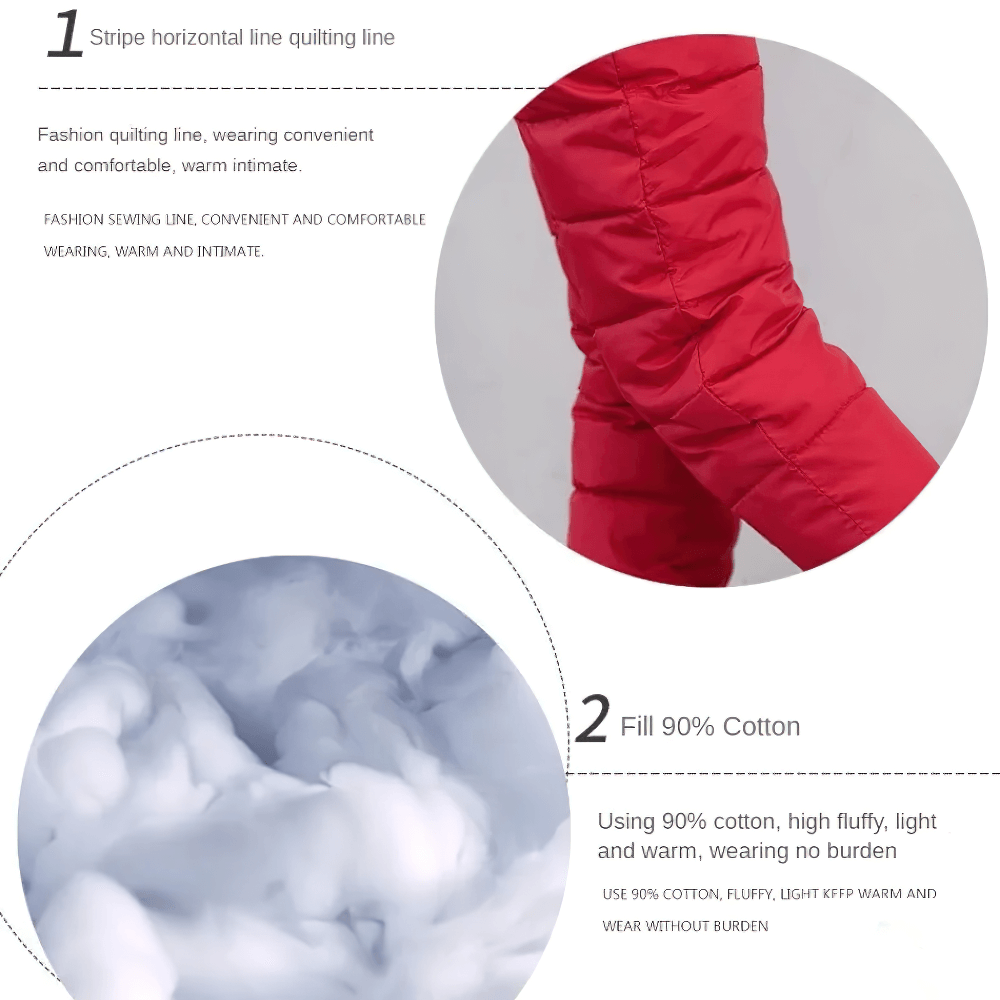 Kids Padded Pants with Elastic High Waist - SF3753, featuring red color and 90% cotton fill for warmth and style.