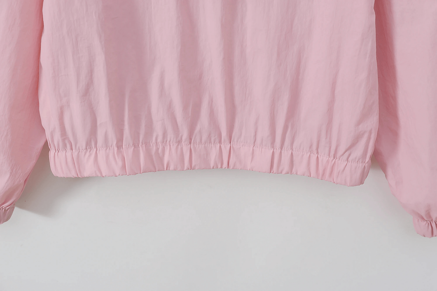 Kids Pastel Hooded Windbreaker Jacket With Zipper - SF3651 in pink with elastic cuffs and soft, lightweight fabric for spring days.