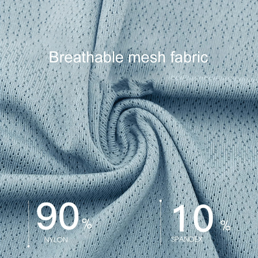 Close-up of breathable mesh fabric with 90% nylon and 10% spandex blend, ideal for Kids Quick Dry Sports Crewneck Training T-Shirt - SF3854.