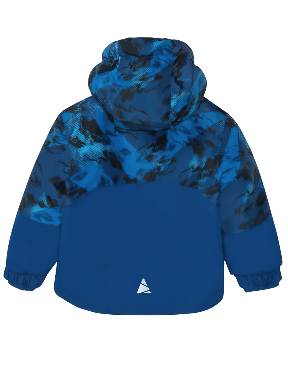 Kids Ski Jacket with Hood and Elastic Cuffs - SF3580 in blue with camo pattern for winter adventures.