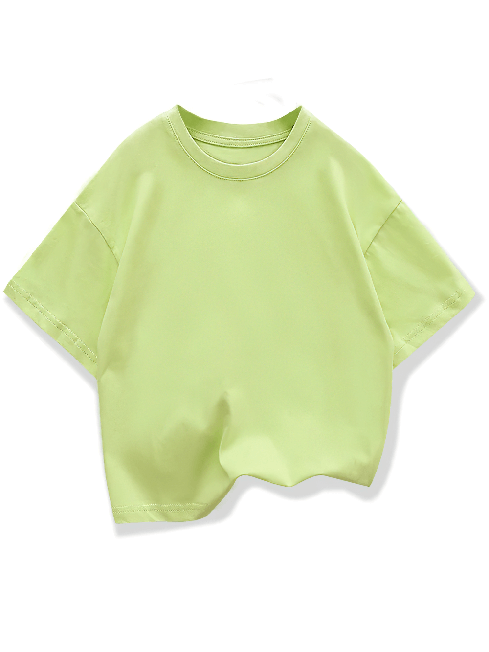 Kids solid color short-sleeved cotton T-shirt in lime green, style SF3121, perfect for comfortable everyday wear.