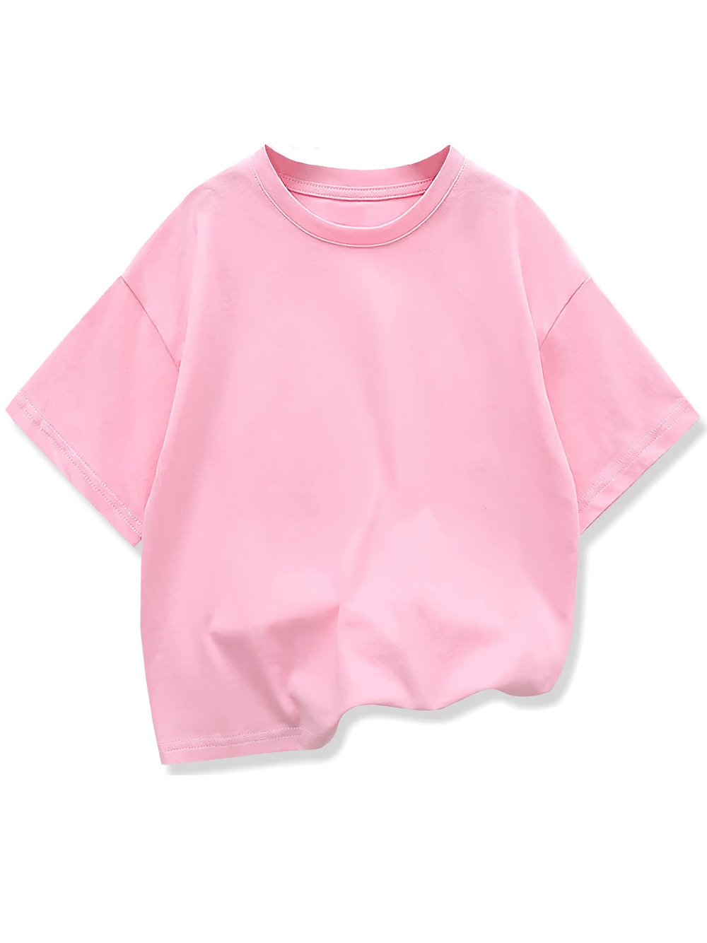 Pink kids short-sleeved cotton T-shirt SF3121, perfect for comfortable and stylish everyday wear.