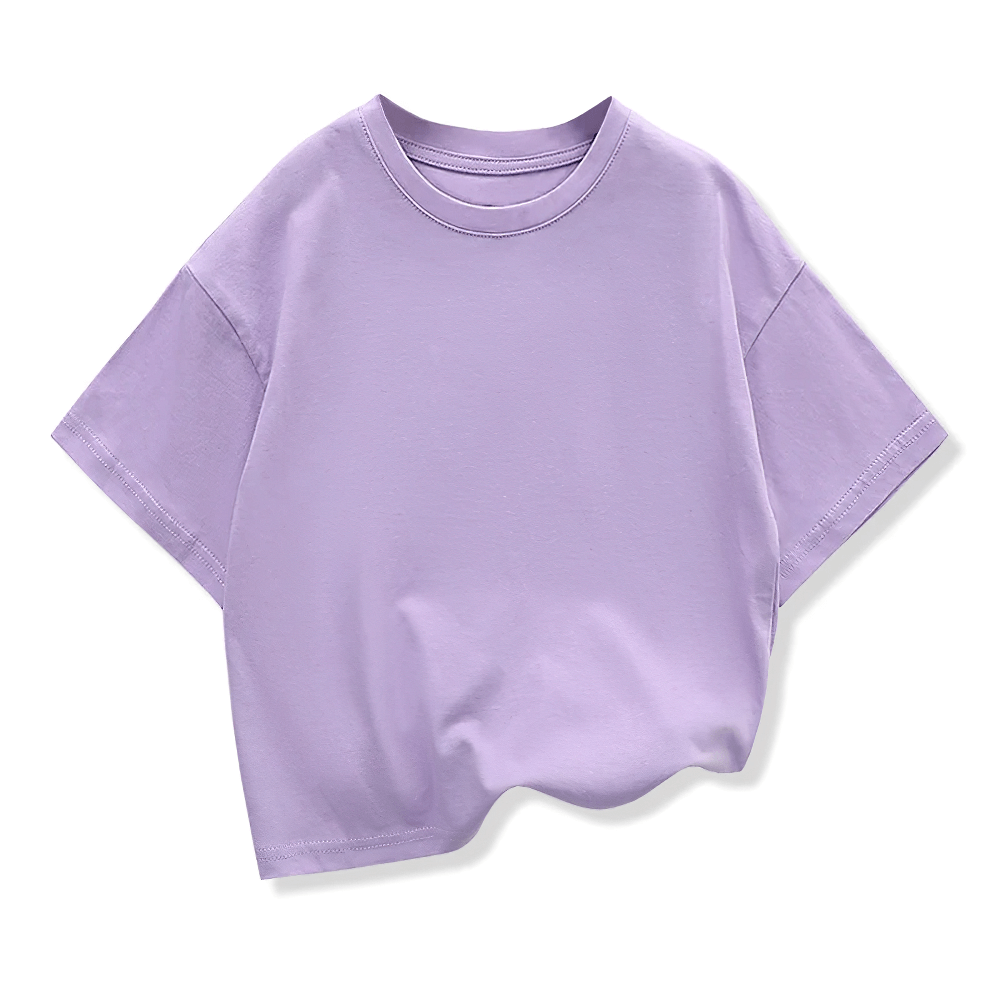 Soft lavender kids cotton t-shirt, short-sleeved, perfect for casual wear. Style SF3121.