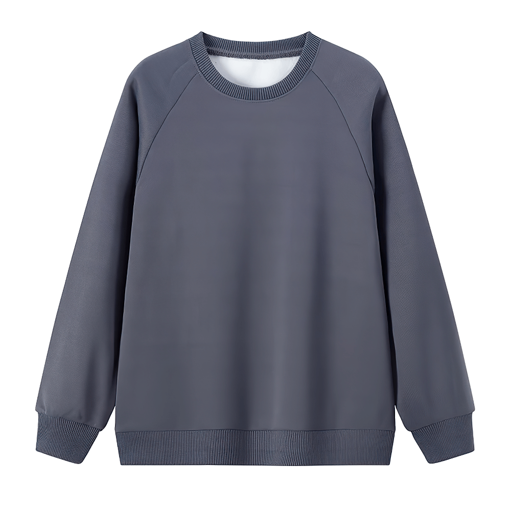 Gray kids' solid color sweatshirt, long sleeves, breathable polyester fabric, perfect for everyday wear and sports, model SF3093.