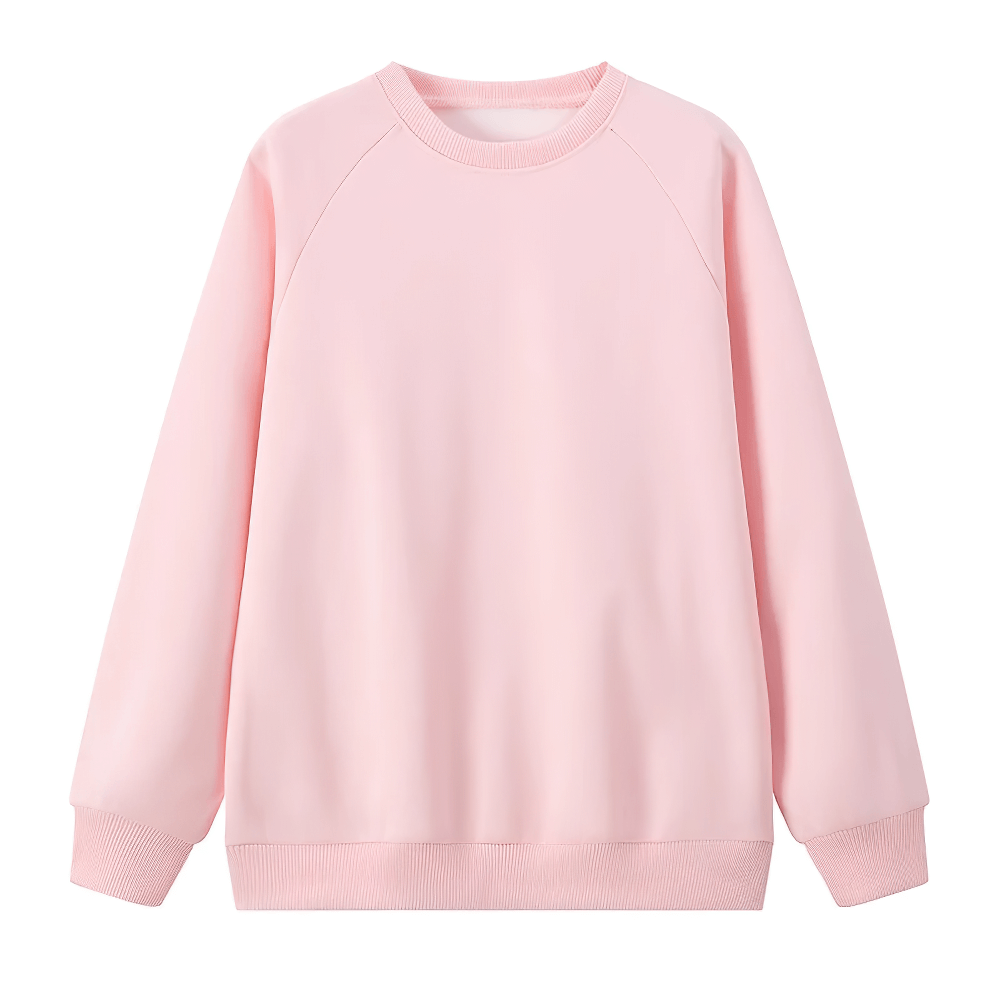 Kids solid color pink sweatshirt for everyday wear, comfortable long sleeve design, perfect for sports or casual outfits, SF3093.