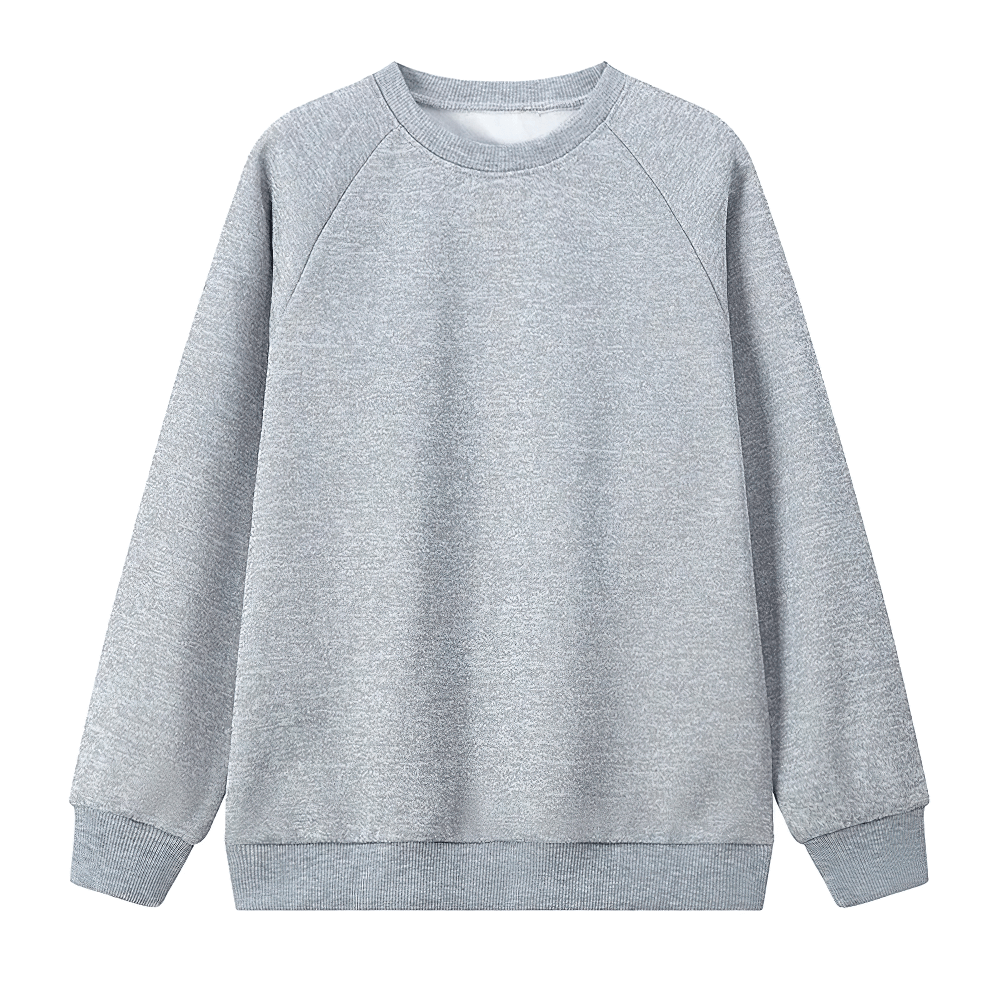 Kids solid color sweatshirt for everyday wear, SF3093. Comfortable long sleeve in durable polyester. Ideal for casual or sports activities.