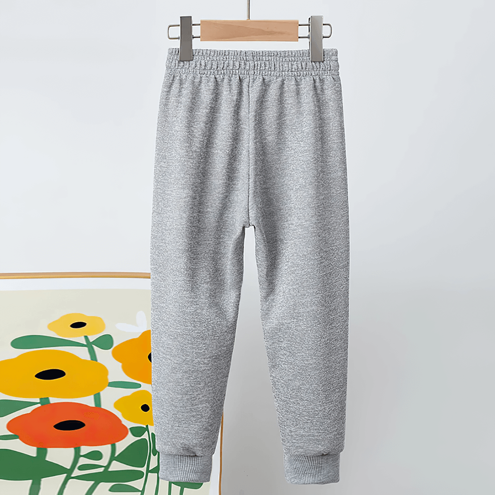 Kids Sport Jogger Sweatpants with Elastic Waist - SF3888 in gray with ribbed cuffs, ideal for active kids.