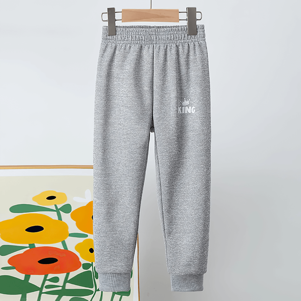 Kids Sport Jogger Sweatpants with Elastic Waist - SF3888 in gray. Ideal for active boys and girls with ribbed cuffs for neat fit.