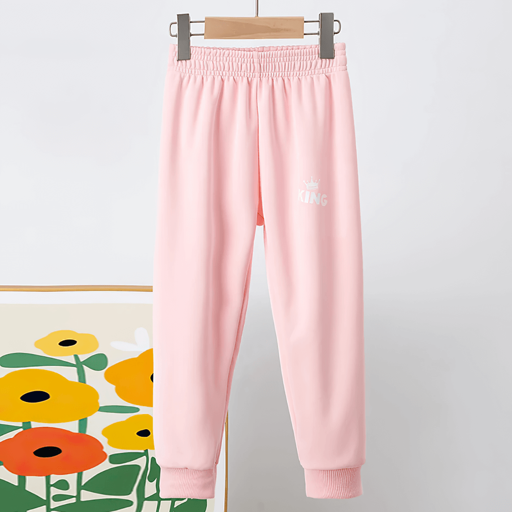 Kids Sport Jogger Sweatpants with Elastic Waist - SF3888 in pastel pink